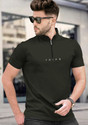 TRIPR Solid Men Henley Neck Dark Green