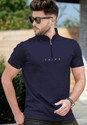TRIPR Solid Men Henley Neck Navy Blue