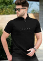 TRIPR Printed Men Mandarin Collar Black T-Shirt