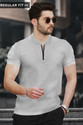 TRIPR Men Solid Mandarin Collar Cotton Blend