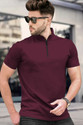 TRIPR Men Solid Mandarin Collar Cotton Blend