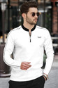 TRIPR Solid Men Mandarin Collar White Black