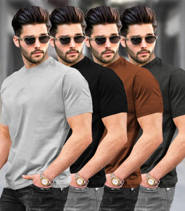 TRIPR Solid Men Multicolor T-Shirt