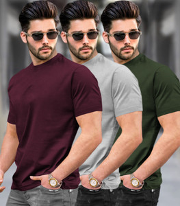 TRIPR Solid Men Multicolor T-Shirt