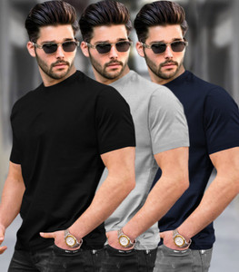 TRIPR Solid Men Multicolor T-Shirt