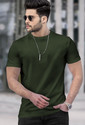 TRIPR Solid Men Round Neck Dark Green