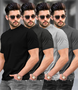 TRIPR Solid Men Round Neck Multicolor T-Shirt
