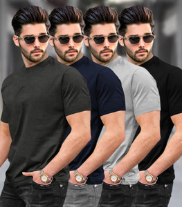 TRIPR Solid Men Round Neck Multicolor T-Shirt