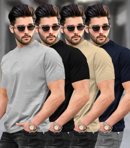 TRIPR Solid Men Round Neck Multicolor T-Shirt
