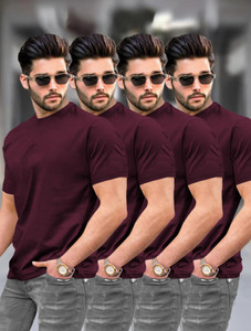 TRIPR Solid Men Round Neck Multicolor T-Shirt