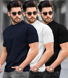 TRIPR Solid Men Round Neck Multicolor T-Shirt