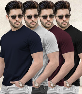 TRIPR Solid Men Round Neck Multicolor T-Shirt