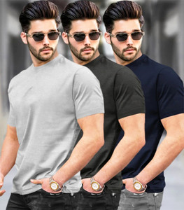TRIPR Solid Men Round Neck Multicolor T-Shirt