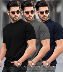 TRIPR Solid Men Round Neck Multicolor T-Shirt