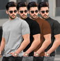 TRIPR Solid Men Round Neck Multicolor T-Shirt