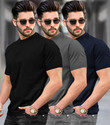 TRIPR Solid Men Round Neck Multicolor T-Shirt