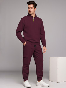 tripr solid men winter track suit solid men track suit