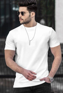 TRIPR Solid Men White T-Shirt