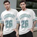 TRIPR Typography Men Round Neck White Blue