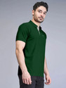 Triptee Solid Men Polo Neck Dark Green