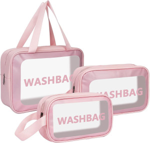 Trishakti 3 PCS Cosmetic Bag Pouch Transparent