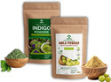 Trivang Indigo Powder & Amla Powder Combo For Natural Hair Color / Hair Growth 105g Each (105 g)