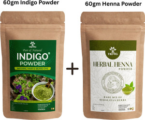 trivang natural dye for black hair henna leaves powder indigo powder combo pack