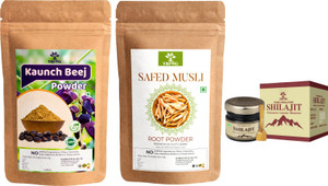trivang safed muslikaunch beej powder 2 x 100g  shilajit 20g