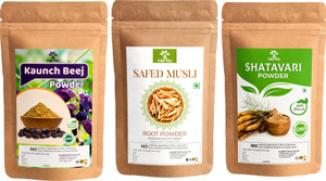 trivang safed white musli kaunch seed shatavari powder 3 x 100 g