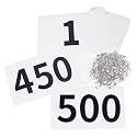 TRIWONDER Race Bibs Running Numbers with Safety Pins, Tyvek 4"x7" Large Numbers 1-500 for Marathon Runners Events Sports Games