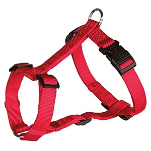 trixie classic h-harness for dogs  made nylon lightweight and fully adjustable straps  great alternative to a collar and lead when walking your pet  40-65 cm15 mm s-m red
