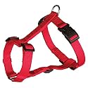 Trixie Classic H-Harness for Dogs | Made Nylon, Lightweight and Fully Adjustable Straps | Great Alternative to a Collar and Lead When Walking Your Pet – (40-65 cm/15 mm, S-M) Red