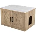 TRIXIE XL Farmhouse Litter Box Enclosure (Graywash), Hidden Litter Box for Cats in Farmhouse-Style, Openings on Either Ends, Large Ventilations Slots, Double Doors for Easy Cleaning, Removable Divider