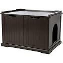 Trixie XL Furniture Litter Box Enclosure (Espresso Brown), Hidden Litter Box for Cats with Openings on Either Ends &amp; Large Ventilations Slots, Double Doors for Easy Cleaning, Removable Divider