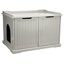 Trixie XL Furniture Litter Box Enclosure (Gray), Hidden Litter Box for Cats with Openings on Either Ends &amp; Large Ventilations Slots, Double Doors for Easy Cleaning, Removable Divider