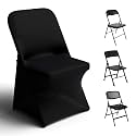 Trlyc Black Spandex Chair Covers 50 Pcs for Wedding Party
