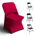 Trlyc Burgundy Spandex Chair Covers 100 Pcs for Wedding Party