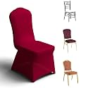 Trlyc Burgundy Spandex Chair Covers 100 Pcs for Wedding Party