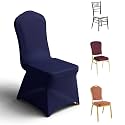Trlyc Navy Blue Spandex Chair Covers 100 Pcs for Wedding Party