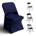 Trlyc Navy Blue Spandex Chair Covers 100 Pcs for Wedding Party