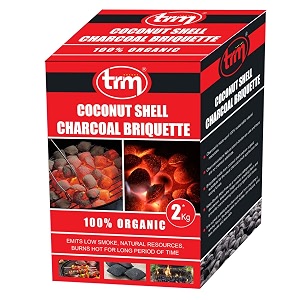 trm charcoal briquettes for barbeque coconut shell 100 organic and eco friendly koyla with longer burning no added chemicals bbq coal for cooking grilling and broiling 2 kgs