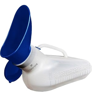 peepod mf urinal pot - unisex 1000ml urination device for women amp men portable medical grade pee funnel with cap for car travel bed pan safe amp easy to use