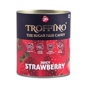 troffino strawberry flavour sugar-free candy tins 50 pieces hard candies diabetic friendly with delicious taste - perfect for sweet cravings and sharing
