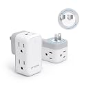 TROND 2 Prong Outlet Extender 2 Pack, Outlet Adapter with 360 Rotating Plug