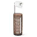 Trongee Freestanding Toilet Paper Holder with Storage,3 Rolls of Rattan Tissue Holder for Bathroom,Woven Toilet Paper Roll Holder Stand,Boho Bathroom Decor Farmhouse Toilet Paper Storage-Deep Brown