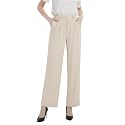 Tronjori Women High Waist Casual Straight Leg Long Business Work Suit Dress Pants Wide Leg Trousers Regular Waistband