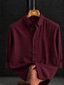 Troonpair Men Solid Casual Maroon Shirt