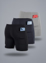 TroopLine Solid Men Black, Grey, Grey Tights