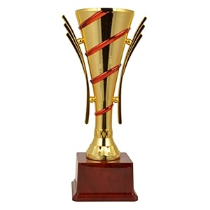 metallic-fiber trophy 25 cm golden 102-25