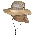 Tropic Hats Summer Wide Brim Mesh Safari/Outback W/Neck Flap & Snap Up Sides